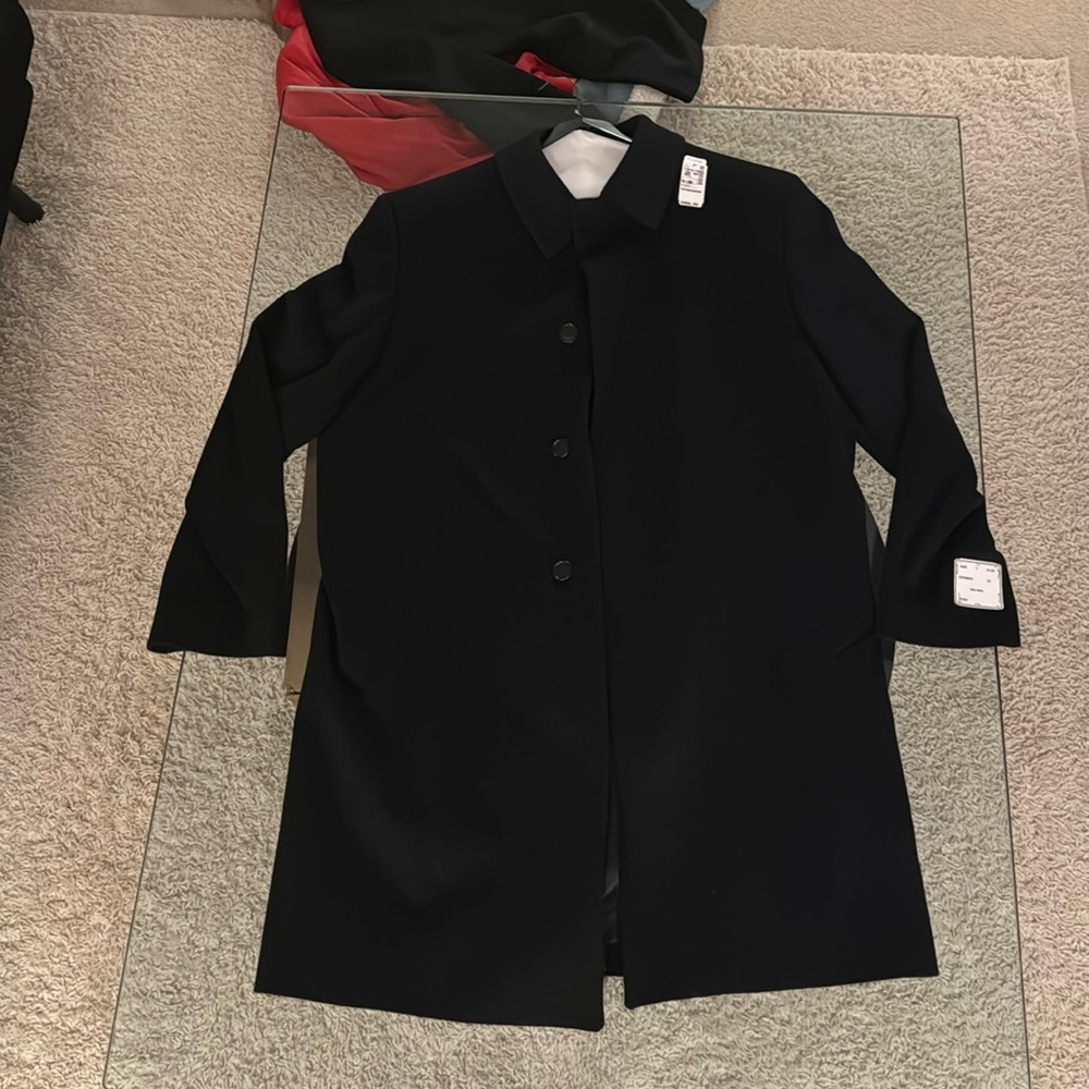 Black Merino Wool Pea Coat